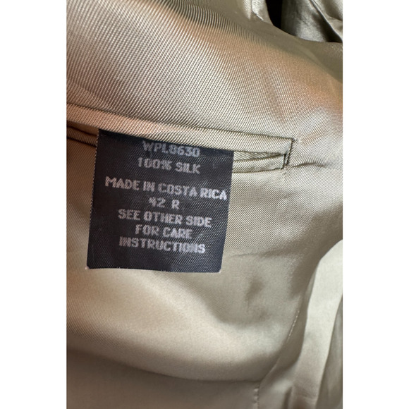 NINO CERRUTI beige black check houndstooth 100% silk mens jacket blazer 42R - Picture 9 of 11